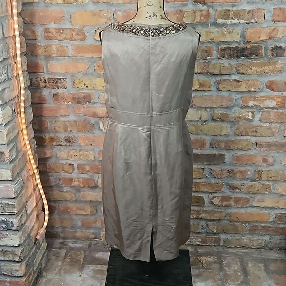 Alex Marie Bronze Linen/Silk blend dress size 12 - Picture 5 of 11